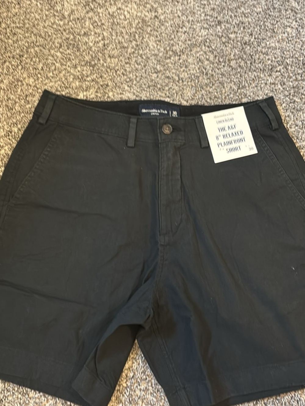 Abercrombie & Fitch Black Relaxed Front Shorts - Classic Style